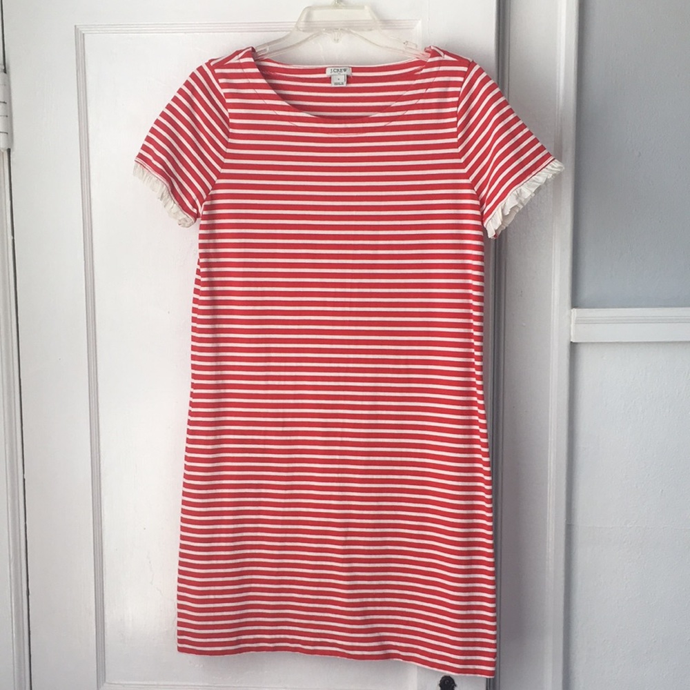 J Crew Factory Ruffle Sleeve T Shirt Dress